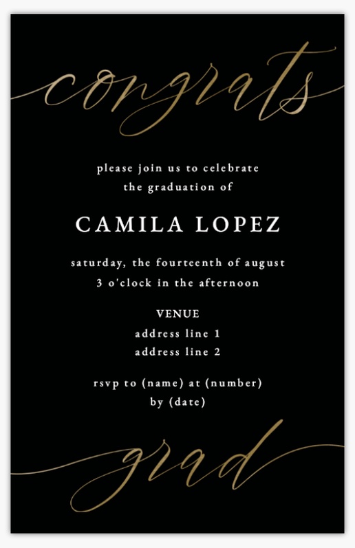 A graduation invitation black gray design for Graduation Party