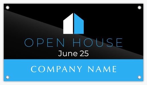 A open house real estate agency black blue design