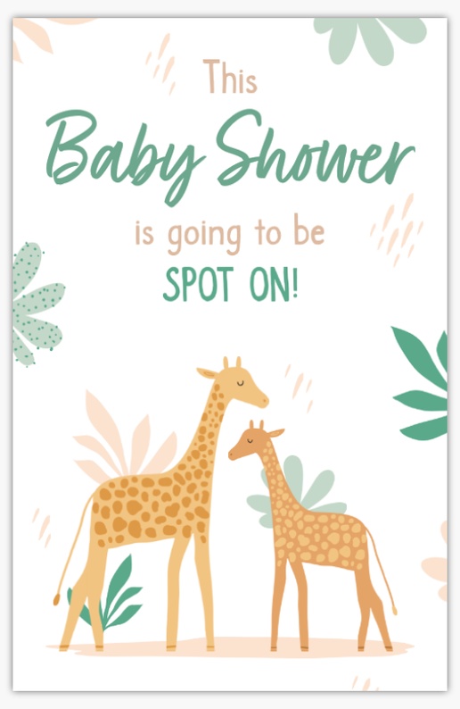 Un ducha de jirafa jirafa diseño blanco amarillo para Baby Shower