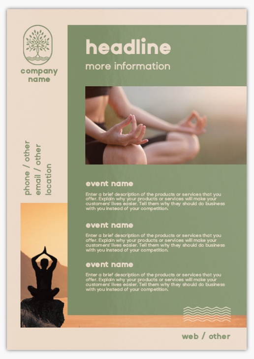 Design Preview for Design Gallery: Yoga & Pilates Postcards, A5 (148 x 210 mm)