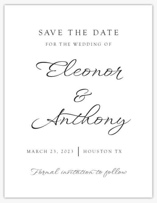 Design Preview for Design Gallery: Elegant Save the Date Cards, 5.5" x 4"