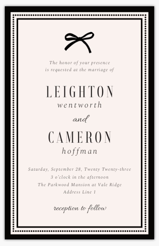 Design Preview for Design Gallery: Wedding Invitations, 4.6" x 7.2" Flat