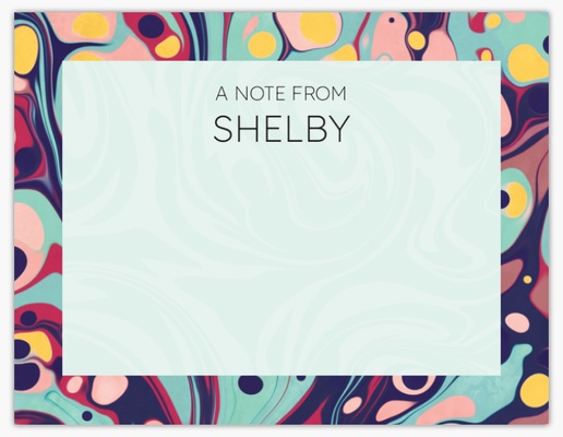 Design Preview for Bold & Colorful Personalized Note Cards Templates, Flat 5.5" x 4"