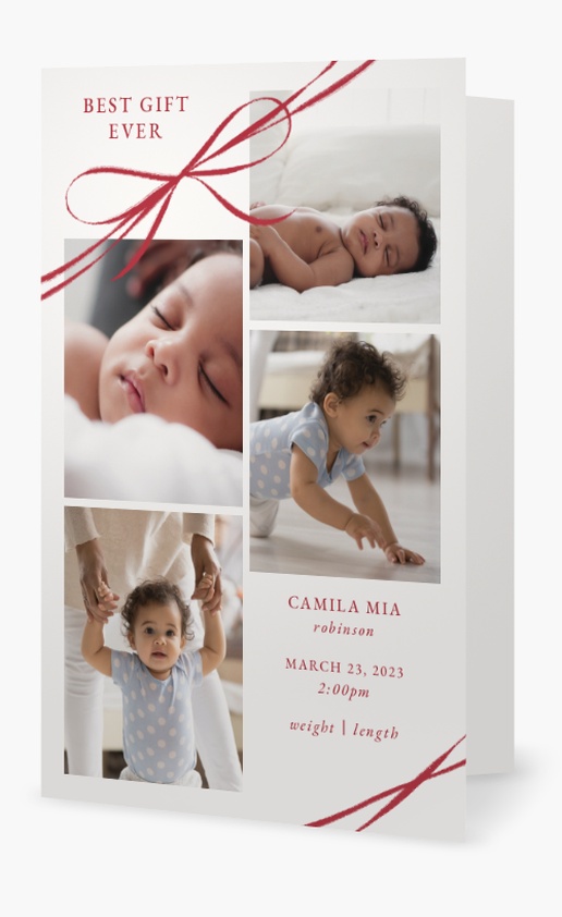 Design Preview for Design Gallery: New Baby Christmas Cards, Folded 4.6" x 7.2" 