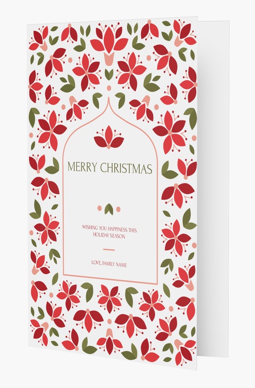A botanicals christmas white red design for Greeting