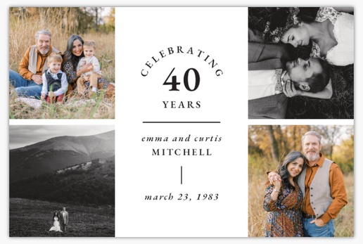 A multiphoto anniversary white gray design for Modern & Simple with 4 uploads
