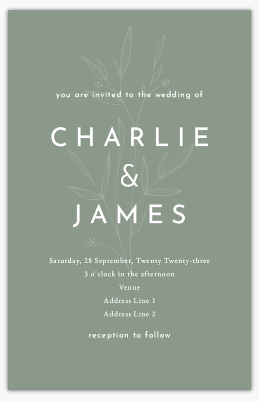 Design Preview for  Wedding Invitations: designs and templates, Flat 18.2 x 11.7 cm