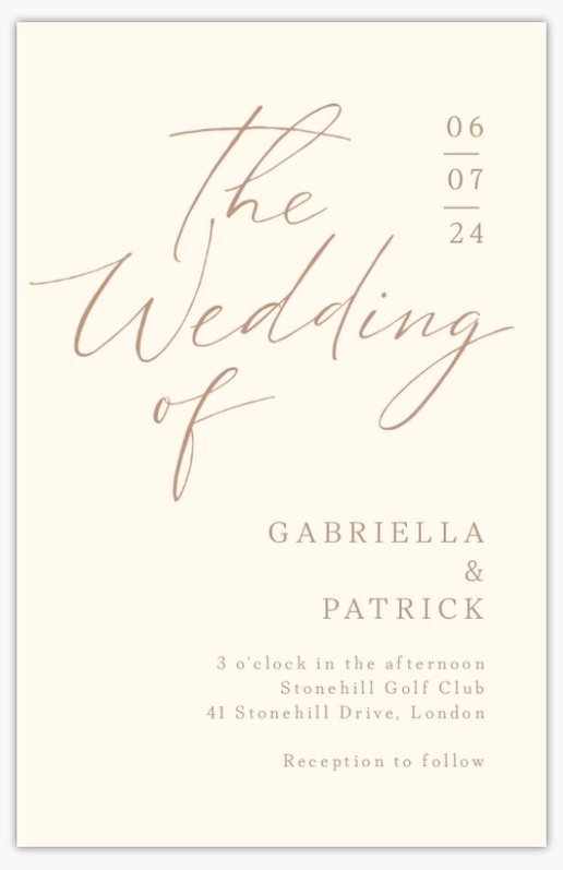 Design Preview for Wedding Invitation Templates, Flat 18.2 x 11.7 cm