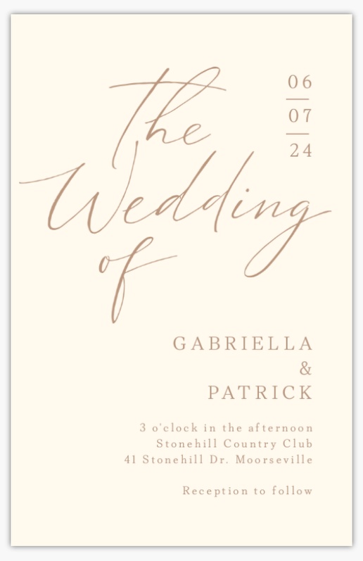Design Preview for Typographical Wedding Invitations Templates, 4.6" x 7.2" Flat