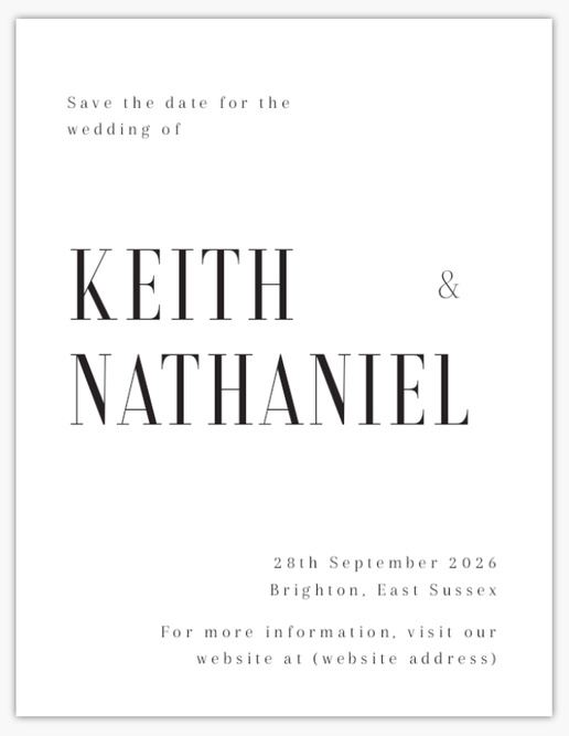 Design Preview for Design Gallery: Traditional & Classic Save The Date Cards, 13.9 x 10.7 cm