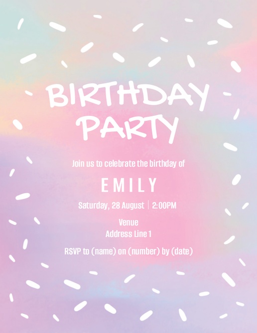 Design Preview for Teen Birthday Invitations, Flat 13.9 x 10.7 cm