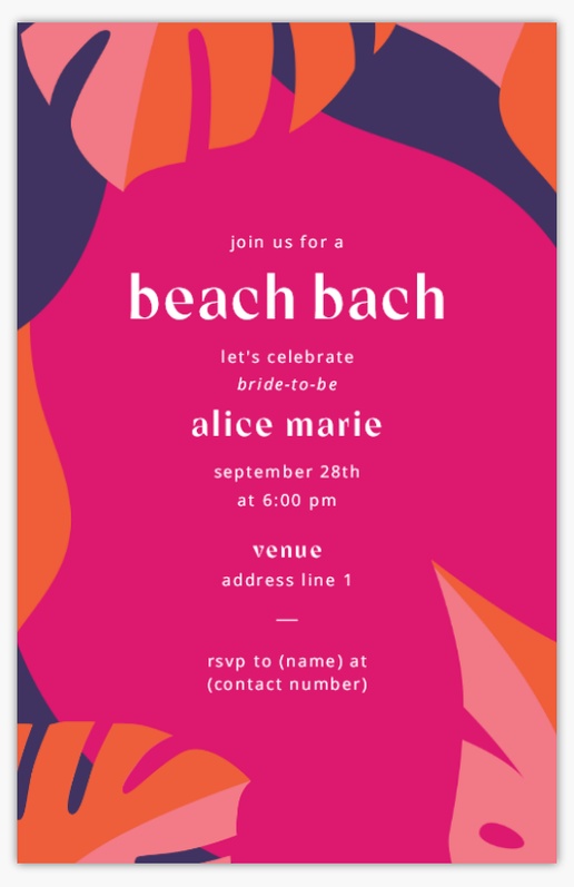 A beach bachelorette purple pink design for Bachelorette & Bachelor Parties