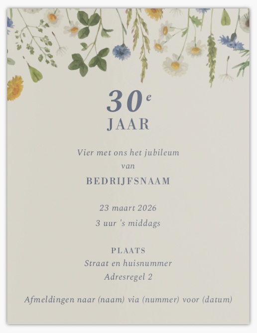 Voorvertoning ontwerp voor Ontwerpgalerij: Zakelijk Jubileum Kaarten en uitnodigingen, Ongevouwen 13,9 x 10,7 cm