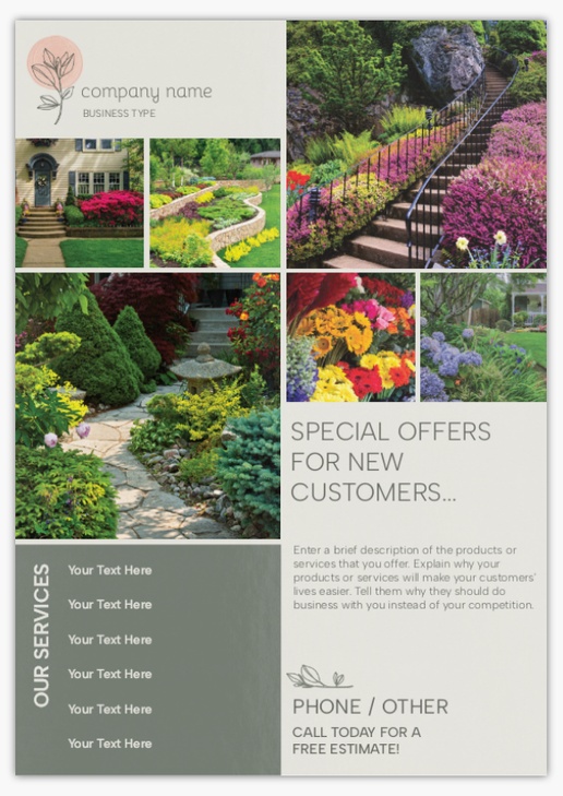 Design Preview for Design Gallery: Landscaping & Gardening Postcards, A5 (148 x 210 mm)