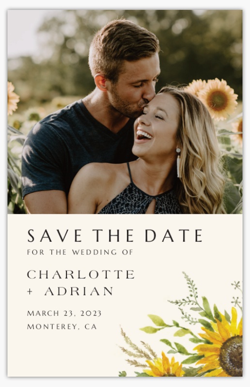 Design Preview for Design Gallery: Floral Save the Date Cards, 4.6" x 7.2"