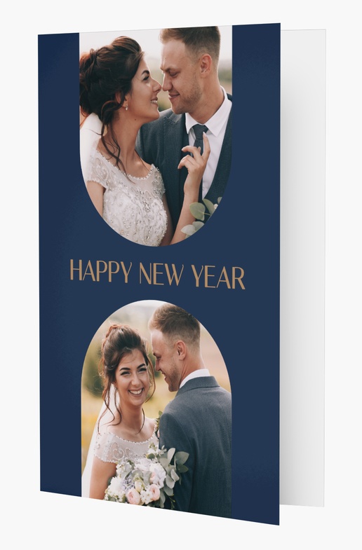 A happy new year wedding blue gray design for Modern & Simple with 2 uploads