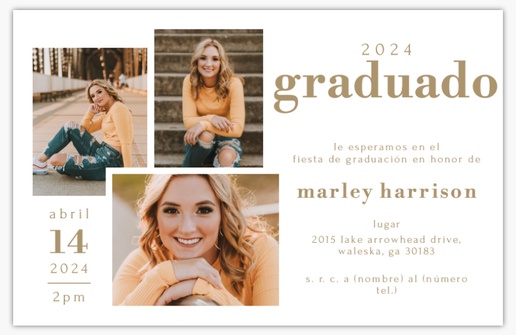 Un fiesta de graduación graduación diseño blanco gris para Tipo con 3 imágenes