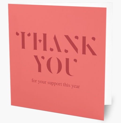 A business holiday card thank you for a wonderful year red design for Business