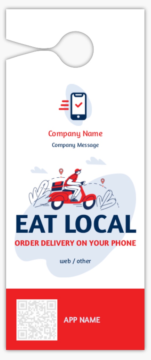 A delivery restaurant red gray design
