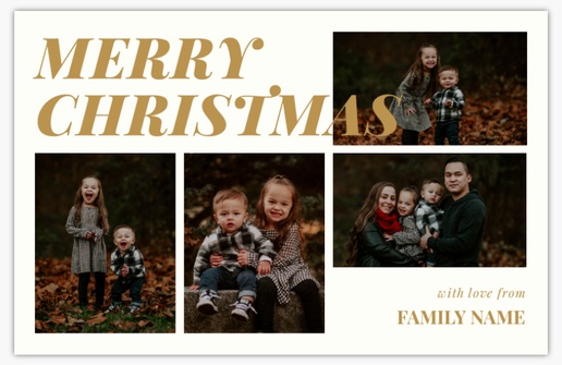 Design Preview for Retro & Vintage Christmas Cards Templates, Flat 4.6" x 7.2" 