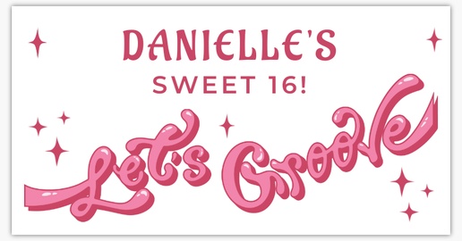 A 70s retro sweet 16 pink design for Birthday