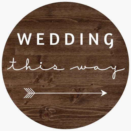 A wedding sign arrow brown gray design for Modern & Simple