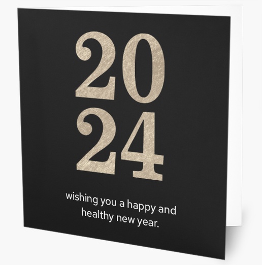 A happy and healthy new year modern black gray design for Greeting