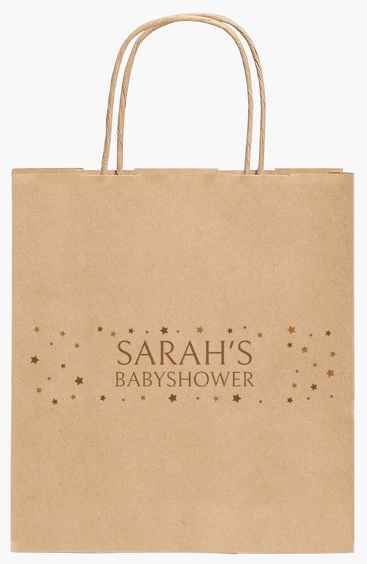 Voorvertoning ontwerp voor Ontwerpgalerij: Baby Kraftpapieren tassen, 190 x 80 x 210 mm