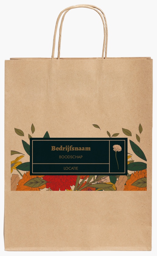 Voorvertoning ontwerp voor Ontwerpgalerij: Bloemist Kraftpapieren tassen, 24 x 11 x 31 cm