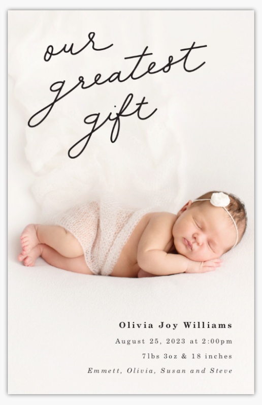 A birth announcement simple black design for Modern & Simple with 1 uploads