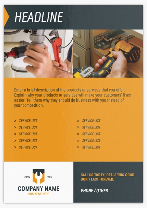 Design Preview for Design Gallery: Handyman Postcards, A5 (148 x 210 mm)