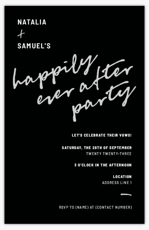 A happily ever after wedding bold type black gray design for Theme