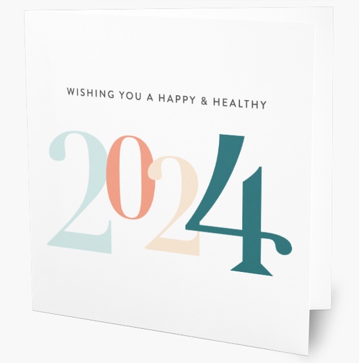 A wishing you a happy and healthy new year holiday white gray design for New Year