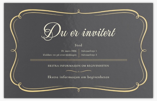 Forhåndsvisning av design for Designgalleri: Tradisjonell og klassisk Invitasjoner og kort, Ensidig 18.2 x 11.7 cm