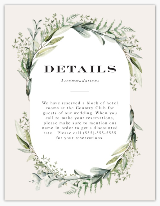 Design Preview for  Wedding Enclosure Cards Templates, Flat 5.5" x 4"