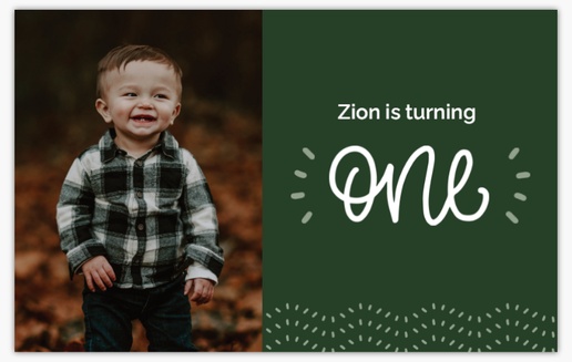 A script minimal green gray design for Child Birthday with 1 uploads
