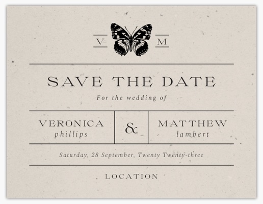 Design Preview for Design Gallery: Vintage Save The Date Cards, Flat 10.7 x 13.9 cm