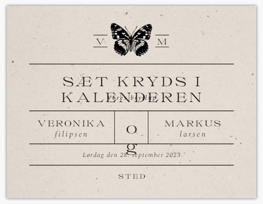 Forhåndsvisning af design for Designgalleri: Rustik Sæt kryds i kalenderen-kort, 13,9 x 10,7 cm