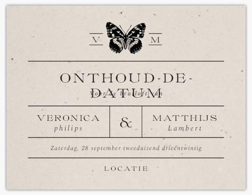 Voorvertoning ontwerp voor Ontwerpgalerij: Vintage Save-the-date kaarten, 13,9 x 10,7 cm