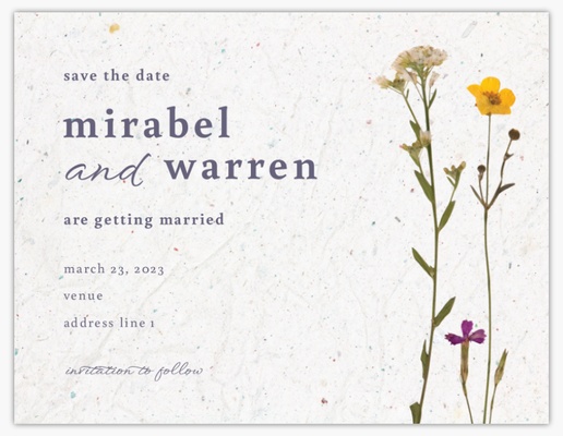 A save the date organic white cream design for Spring