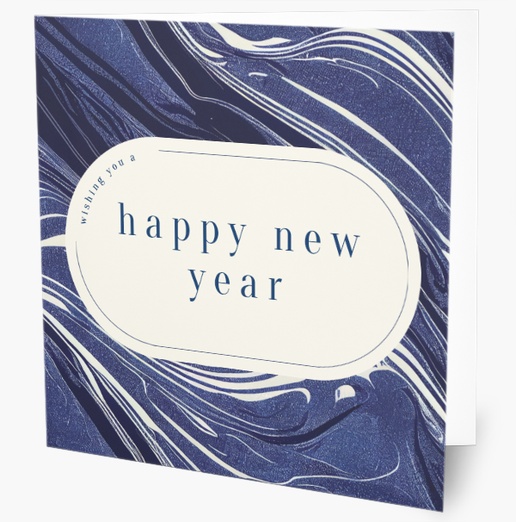 A marbled background new year blue white design for Greeting