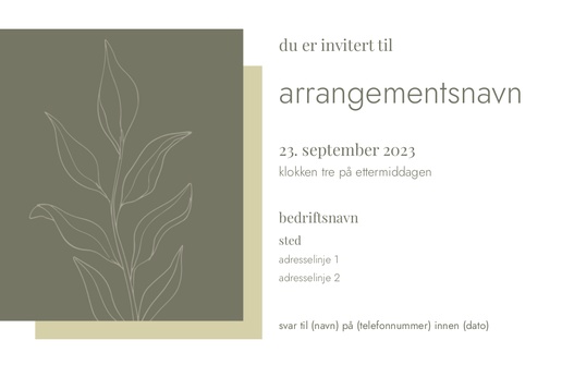 Forhåndsvisning av design for Designgalleri: Rustikk Invitasjoner og kort, Ensidig 18.2 x 11.7 cm