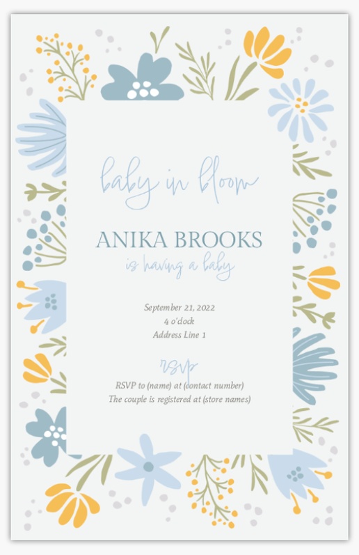 A baby shower florals gray design for Type