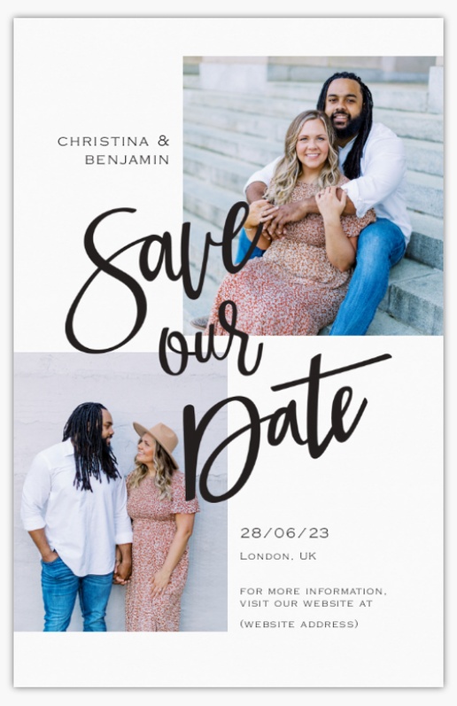 Design Preview for Templates for Typographical Save The Date Cards , Flat 11.7 x 18.2 cm