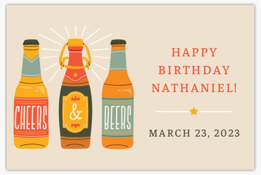 A birthday beers cream orange design for Birthday
