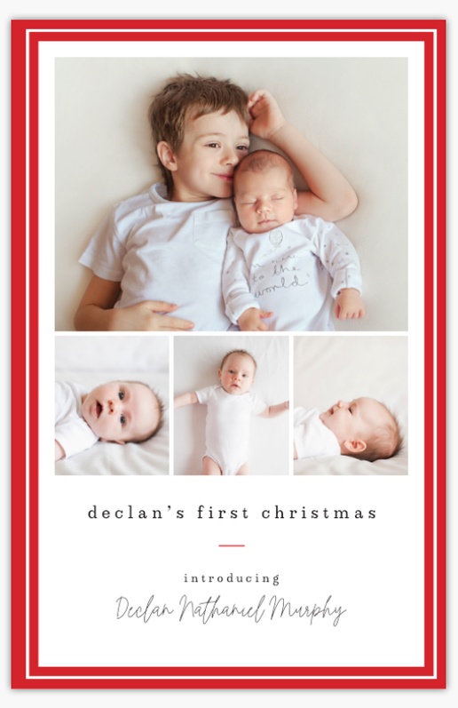 Design Preview for New Baby Christmas Cards Templates, Folded 4.6" x 7.2" 