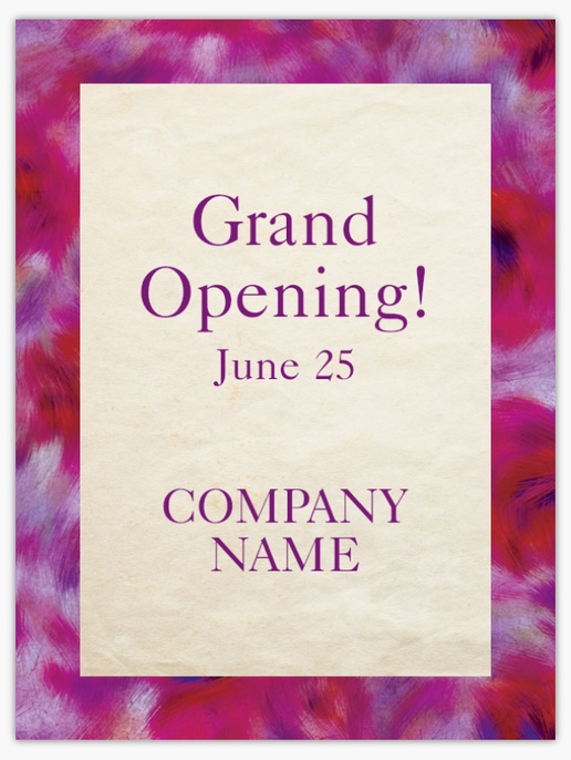 A watercolor grand opening cream pink design for Art & Entertainment