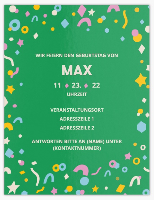 Designvorschau für Geburtstagseinladungen (Teenager), Flach 13,9 x 10,7 cm