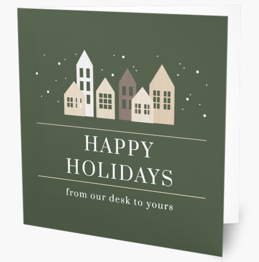A new2023 real estate holiday card brown cream design for Greeting