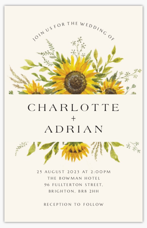 Design Preview for Design Gallery: Floral Wedding Invitations, Flat 18.2 x 11.7 cm